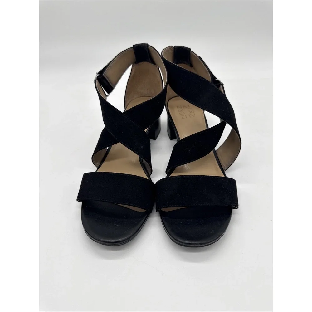 Naturalizer Adele Faux Suede Sandals Shoes -  Size 9 M - Black